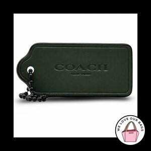 2.25" COACH NEW YORK Green Smooth Leather Key Fob Bag Charm Keychain Hang Tag